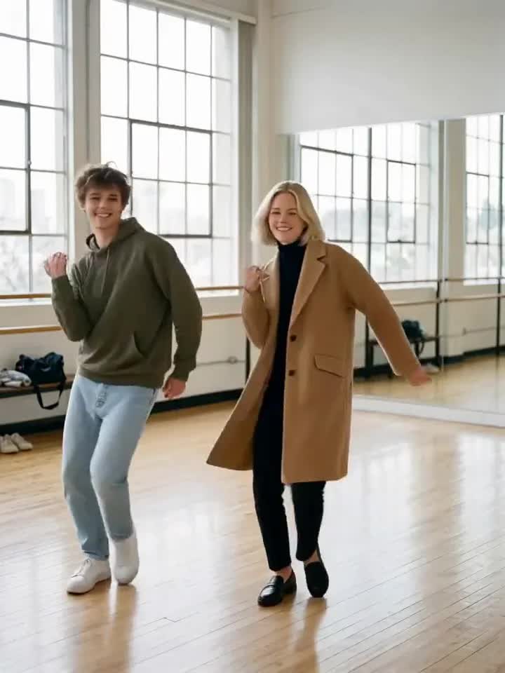 AI Duo Dance / 跨时空合舞: Two Photos, One Synced Dance — AI meme template preview