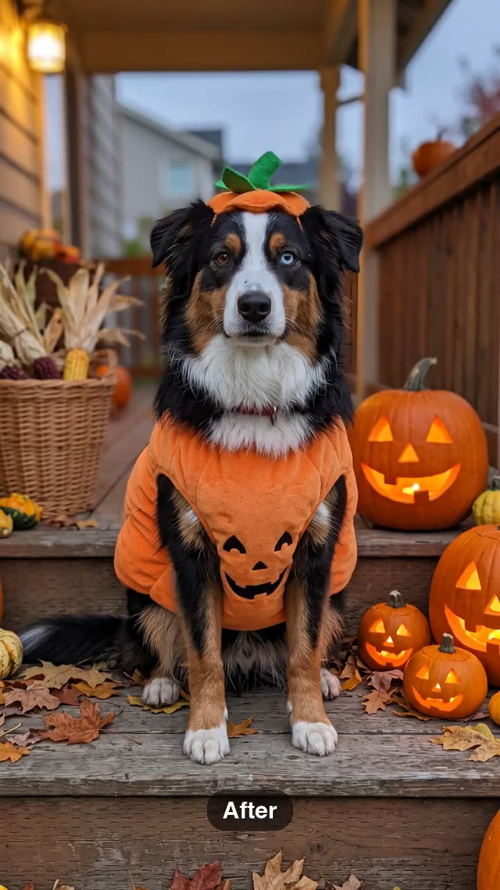 AI Dog Costume: Your Dog or Cat in Any Halloween Costume — AI meme template preview