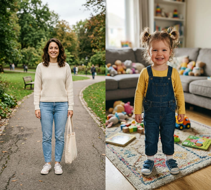 Mom and Baby Knight AI Video: You and Your Little One as Knights sample input photo