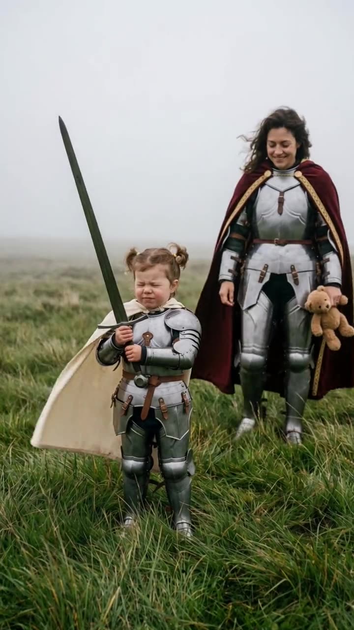 Mom and Baby Knight AI Video: You and Your Little One as Knights — AI meme template preview