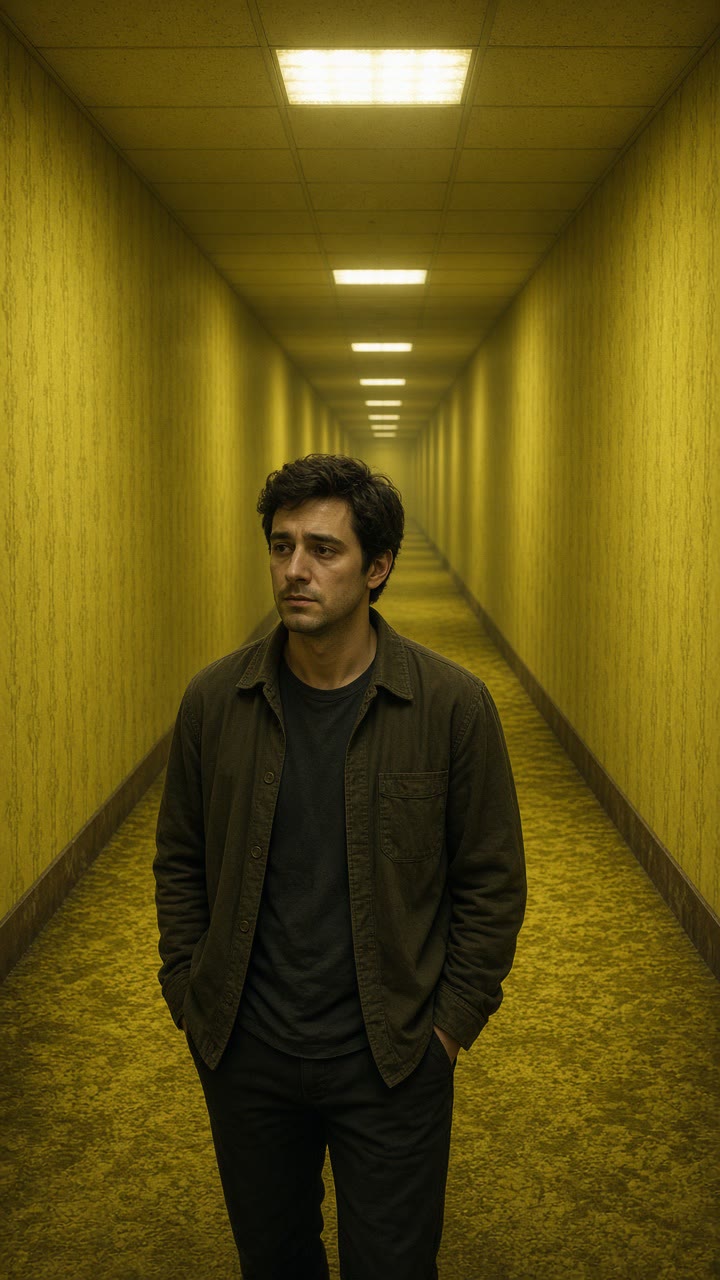 Backrooms Liminal Horror AI: Yellow Hallway Clip From One Photo — AI meme template preview