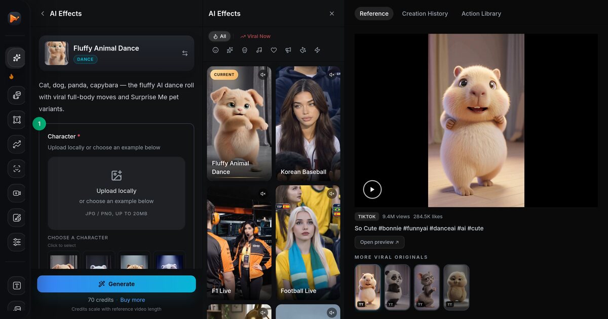 Fluffy Animal Dance AI Trend: Realistic Fluffy Pet Dance From One Photo — AI meme template preview