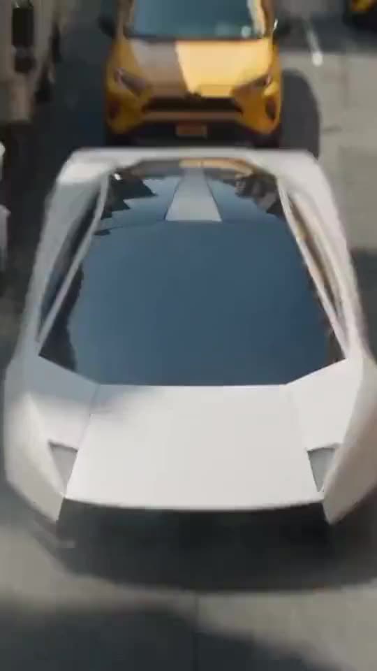 Flying Tesla Roadster AI Video: Rocket Over the Traffic Jam — AI meme template preview