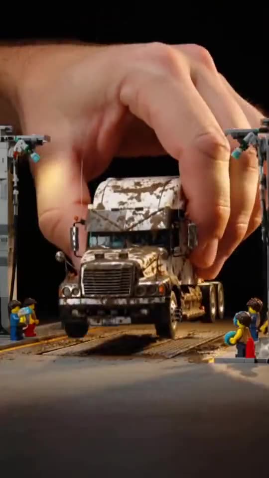 Lego Car Wash AI: Tiny Toy Workers Wash Your Ride — AI meme template preview