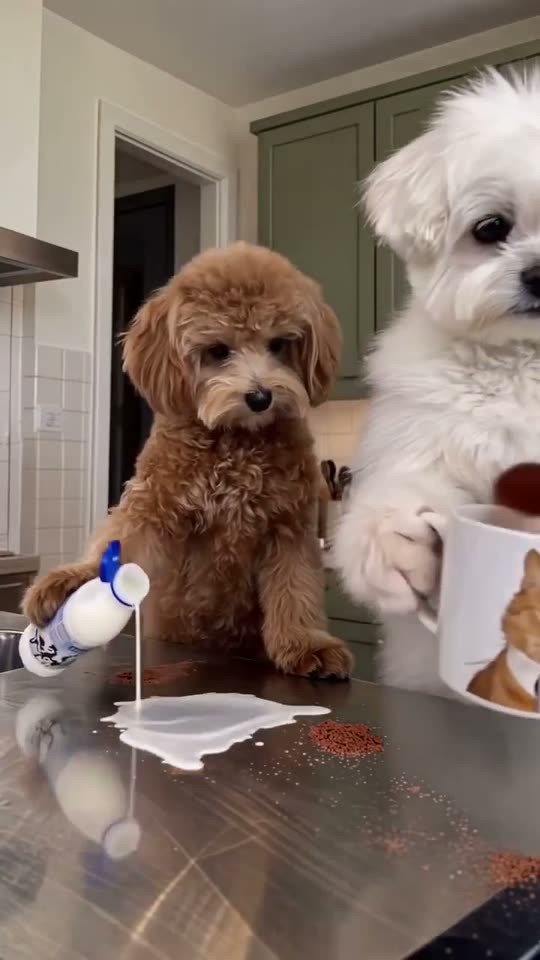 Dog Making Coffee: Put Your Pet, or You, in the AI Kitchen Clip — AI meme template preview