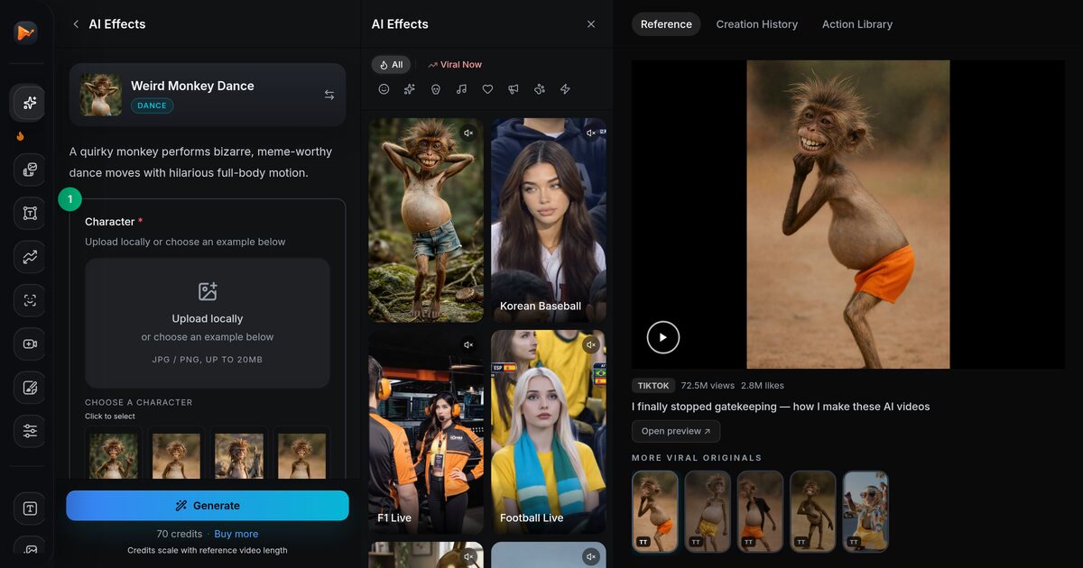 Weird Monkey Dance AI Trend: Viral Monkey Dance From One Photo — AI meme template preview